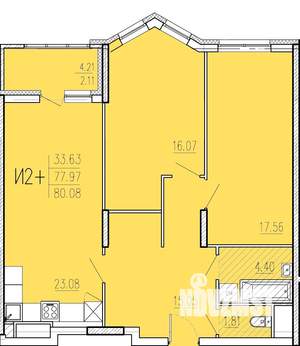 2-к квартира, вторичка, 80м2, 11/18 этаж