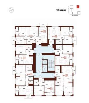 3-к квартира, строящийся дом, 72м2, 12/18 этаж