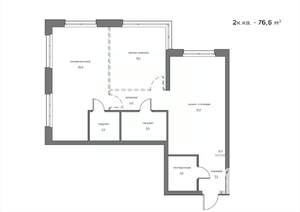 2-к квартира, вторичка, 77м2, 2/21 этаж