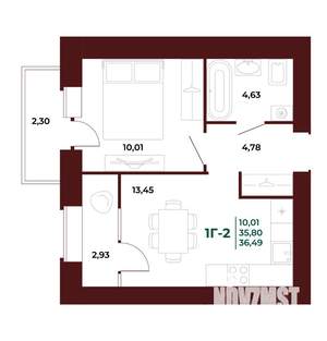 1-к квартира, вторичка, 37м2, 9/17 этаж