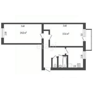 2-к квартира, вторичка, 45м2, 5/5 этаж