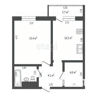 1-к квартира, вторичка, 37м2, 10/18 этаж