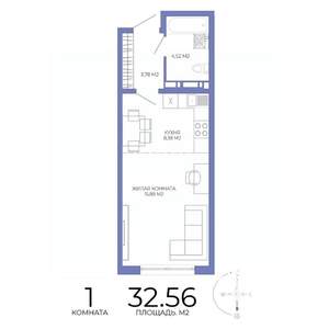 1-к квартира, строящийся дом, 33м2, 5/17 этаж