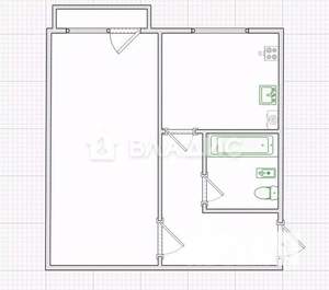 1-к квартира, вторичка, 30м2, 4/5 этаж