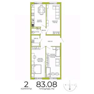 2-к квартира, строящийся дом, 83м2, 12/18 этаж