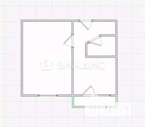1-к квартира, вторичка, 28м2, 7/9 этаж