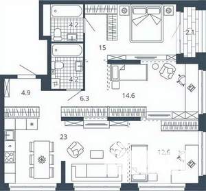 3-к квартира, вторичка, 87м2, 17/24 этаж