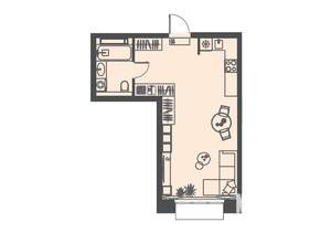 Студия квартира, вторичка, 36м2, 8/23 этаж