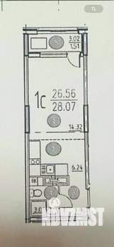 Студия квартира, вторичка, 26м2, 4/18 этаж