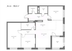 3-к квартира, вторичка, 118м2, 20/21 этаж