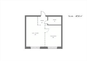 1-к квартира, вторичка, 48м2, 17/21 этаж