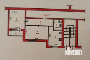 2-к квартира, вторичка, 43м2, 1/3 этаж