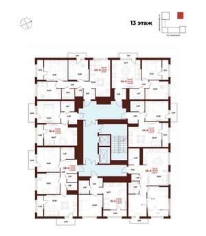 1-к квартира, вторичка, 46м2, 13/18 этаж