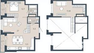 1-к квартира, вторичка, 77м2, 22/23 этаж