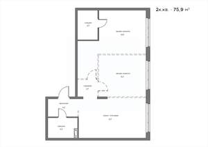 2-к квартира, вторичка, 76м2, 8/21 этаж