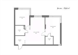2-к квартира, вторичка, 73м2, 2/21 этаж