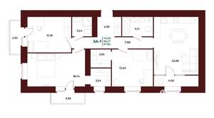 3-к квартира, вторичка, 98м2, 5/17 этаж