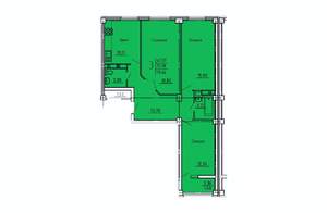 3-к квартира, строящийся дом, 79м2, 4/18 этаж