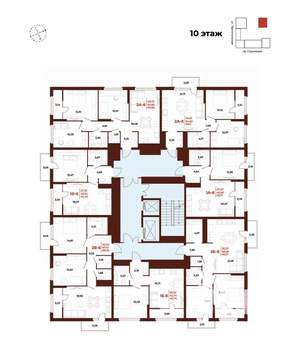 1-к квартира, вторичка, 46м2, 10/18 этаж