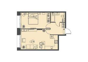 1-к квартира, вторичка, 51м2, 1/23 этаж