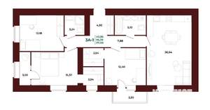 3-к квартира, вторичка, 97м2, 14/17 этаж