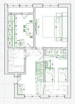 2-к квартира, вторичка, 62м2, 1/3 этаж
