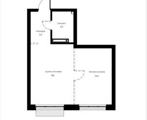 1-к квартира, вторичка, 41м2, 18/23 этаж