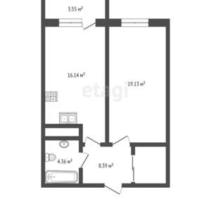 1-к квартира, строящийся дом, 52м2, 10/19 этаж