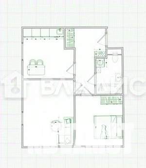 2-к квартира, вторичка, 55м2, 3/17 этаж