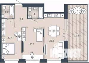 2-к квартира, вторичка, 84м2, 11/23 этаж