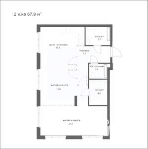 2-к квартира, вторичка, 68м2, 4/21 этаж