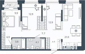 3-к квартира, вторичка, 86м2, 11/24 этаж