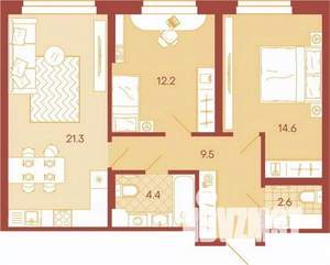 3-к квартира, вторичка, 65м2, 12/17 этаж