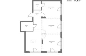 3-к квартира, вторичка, 77м2, 6/17 этаж