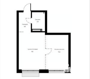 1-к квартира, вторичка, 41м2, 10/23 этаж