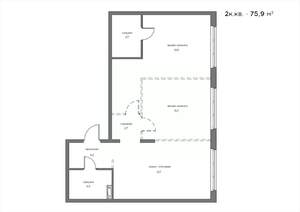 2-к квартира, вторичка, 76м2, 6/21 этаж
