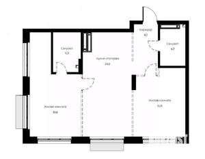 2-к квартира, вторичка, 76м2, 9/23 этаж