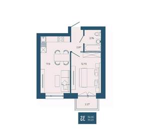 2-к квартира, вторичка, 39м2, 15/17 этаж