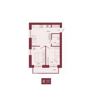 3-к квартира, вторичка, 54м2, 6/17 этаж