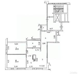 2-к квартира, вторичка, 109м2, 4/5 этаж