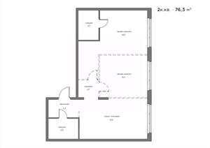 2-к квартира, вторичка, 76м2, 16/21 этаж