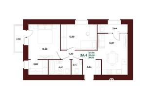 2-к квартира, вторичка, 68м2, 7/17 этаж