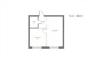 1-к квартира, вторичка, 44м2, 12/21 этаж