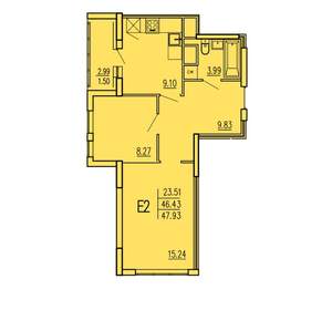 2-к квартира, вторичка, 48м2, 13/17 этаж