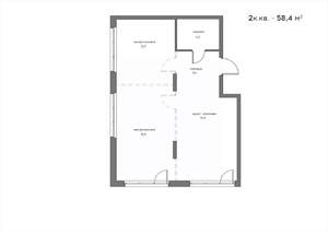 2-к квартира, вторичка, 58м2, 17/21 этаж