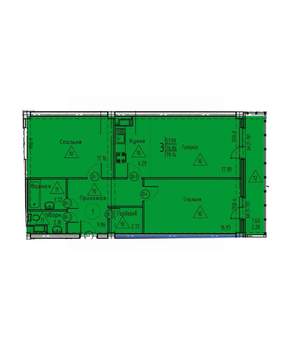 3-к квартира, вторичка, 79м2, 12/18 этаж