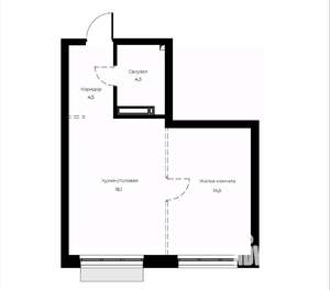 1-к квартира, вторичка, 41м2, 6/23 этаж