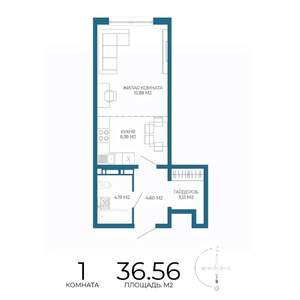 1-к квартира, вторичка, 37м2, 3/17 этаж