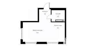 Студия квартира, вторичка, 34м2, 2/23 этаж