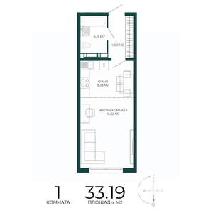 1-к квартира, вторичка, 33м2, 15/17 этаж